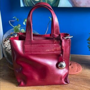 Furla red patent leather mini handbag